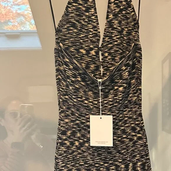 NIA Black and Cream Long dress Size M - Picture 3 of 5